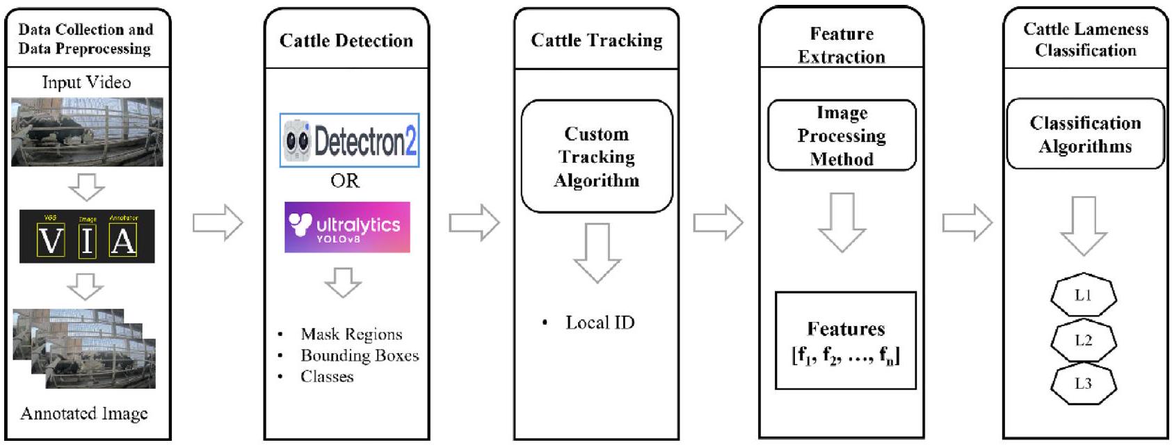 تطوير نظام للكشف عن عرج الماشية في الوقت الحقيقي باستخدام كاميرا جانبية واحدة Development of a real-time cattle lameness detection system using a single side-view camera